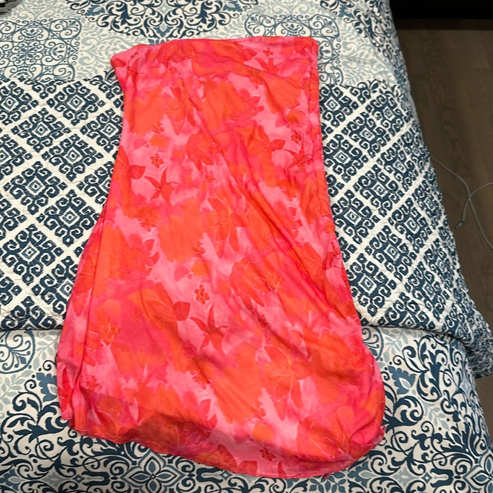 Strapless pink mini dress
